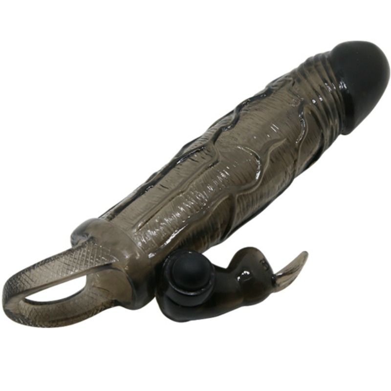 BAILE - BRAVE MAN PENIS COVER WITH RABBIT BLACK 16.5 CM BAILE FOR HIM  NOCTURNA DESIRES