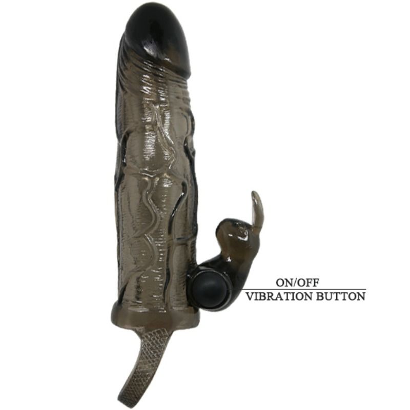 BAILE - BRAVE MAN PENIS COVER WITH RABBIT BLACK 16.5 CM BAILE FOR HIM  NOCTURNA DESIRES