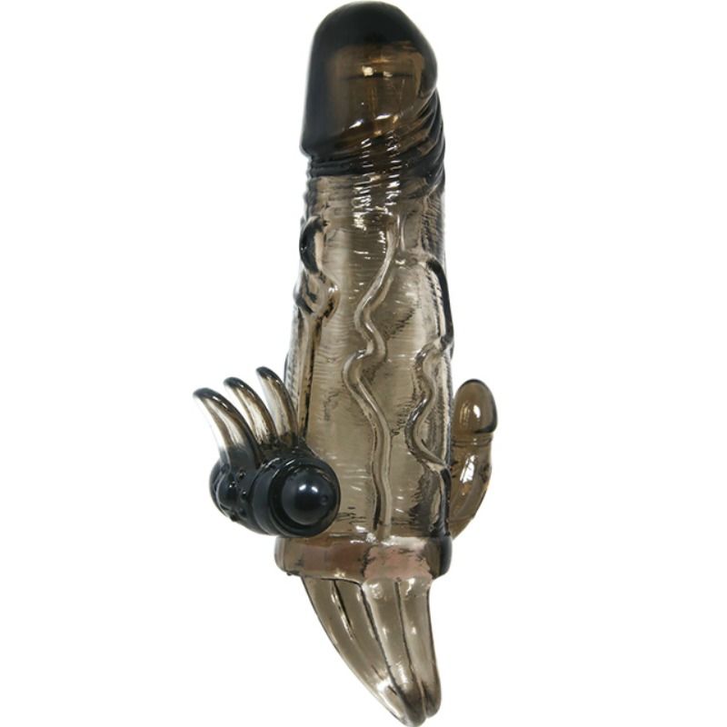 BAILE - BRAVE MAN PENIS COVER WITH CLIT AND ANAL STIMULATION DOUBLE BULLET BLACK 16.5 CM BAILE FOR HIM  NOCTURNA DESIRES