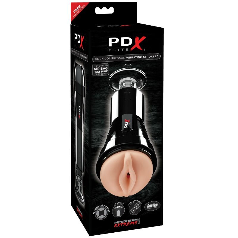 PDX ELITE - MASTURBATOR WITH VIBRATION AND COMPRESSOR EFFECT - NOCTURNA DESIRES