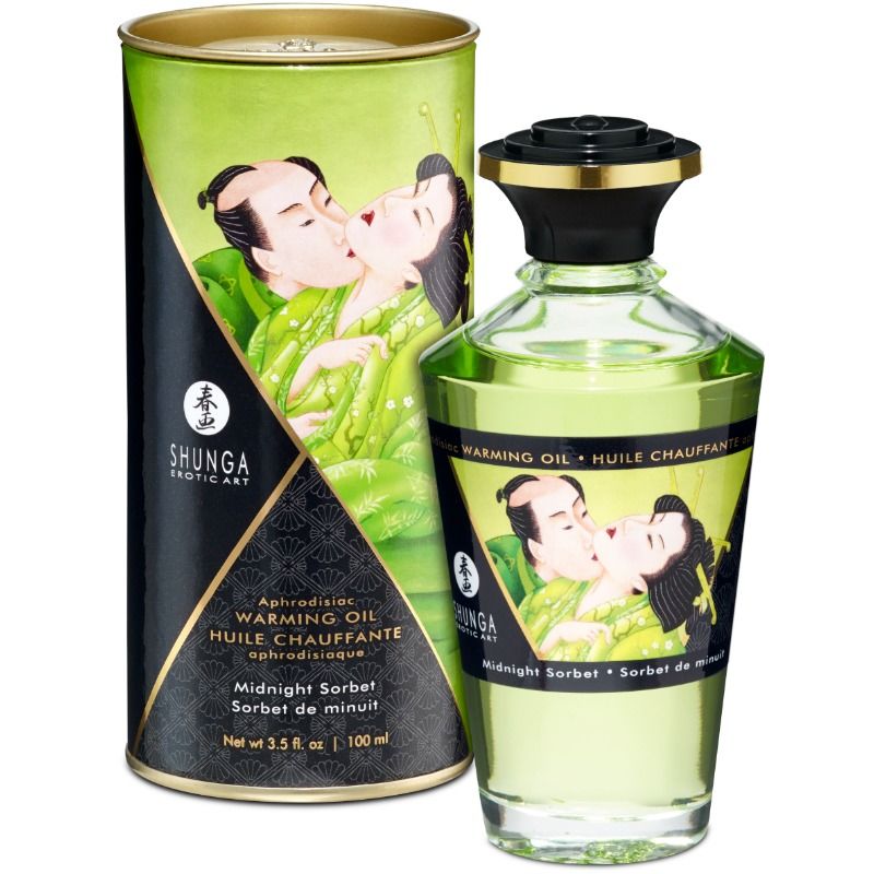 SHUNGA - MASSAGE OIL WITH HEAT EFFECT MIDNIGHT SORBT FLAVOR 100 ML SHUNGA OILS  NOCTURNA DESIRES
