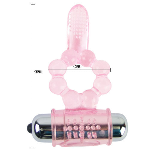 BAILE - SILICONE RING 10 TONGUE RHYTHMS WITH PINK VIBRATION BAILE FOR HIM  NOCTURNA DESIRES