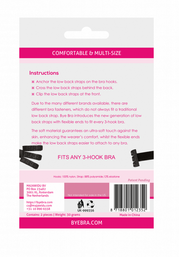 BYE-BRA - OPEN BACK BRA ADAPTER BLACK & WHITE BYE BRA - ACCESSORIES  NOCTURNA DESIRES