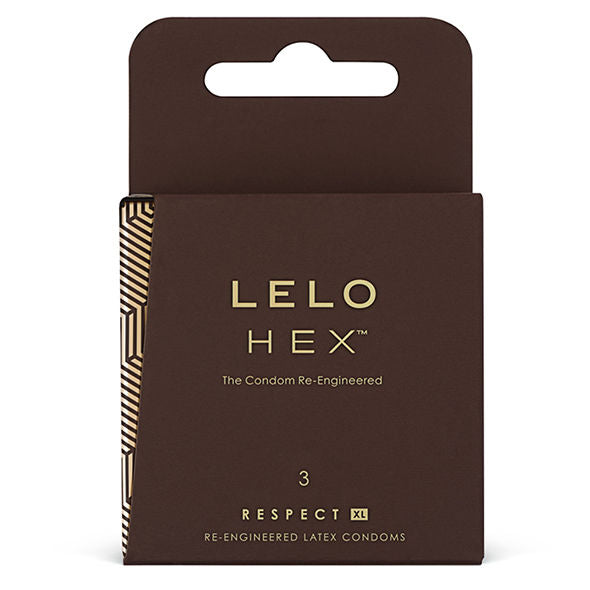 LELO HEX CONDOMS RESPECT XL 3 PACK - NOCTURNA DESIRES