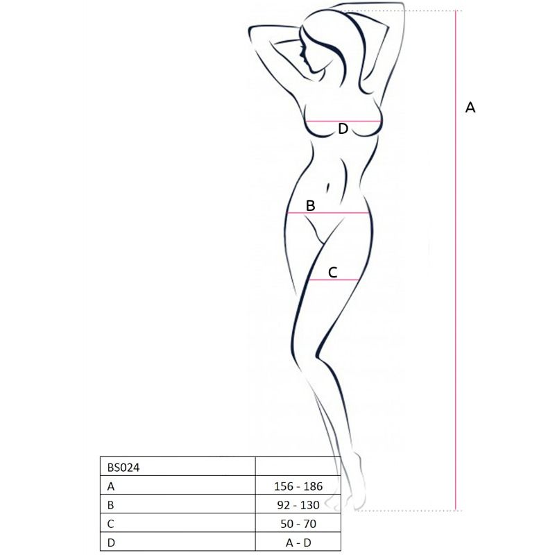 PASSION - WOMAN BS024 BODYSTOCKING BLACK ONE SIZE PASSION WOMAN BODYSTOCKINGS  NOCTURNA DESIRES