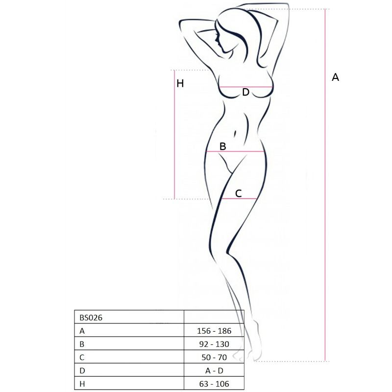 PASSION - WOMAN BS026 BLACK DRESS STYLE BODYSTOCKING ONE SIZE PASSION WOMAN BODYSTOCKINGS  NOCTURNA DESIRES