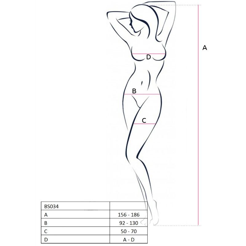 PASSION - WOMAN BS034 WHITE BODYSTOCKING ONE SIZE PASSION WOMAN  NOCTURNA DESIRES