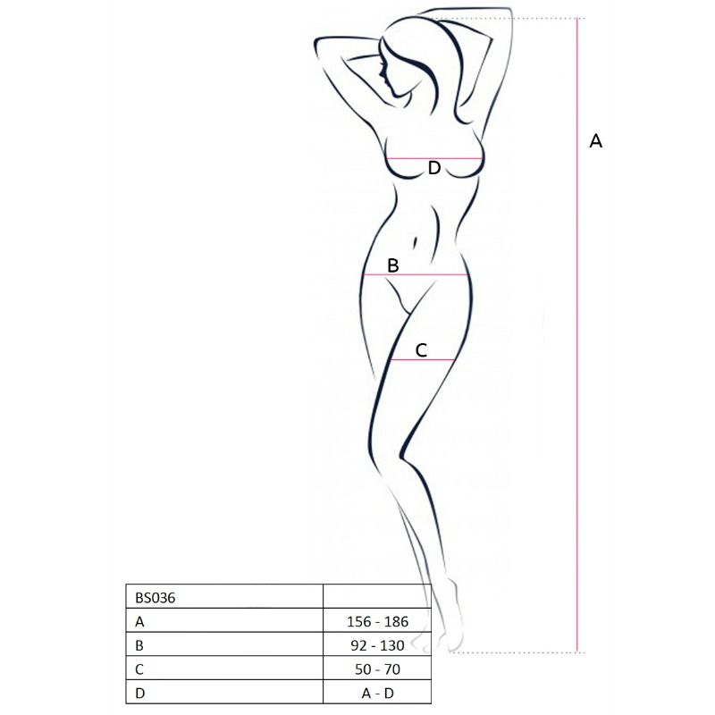 PASSION - WOMAN BS036 WHITE BODYSTOCKING ONE SIZE PASSION WOMAN  NOCTURNA DESIRES