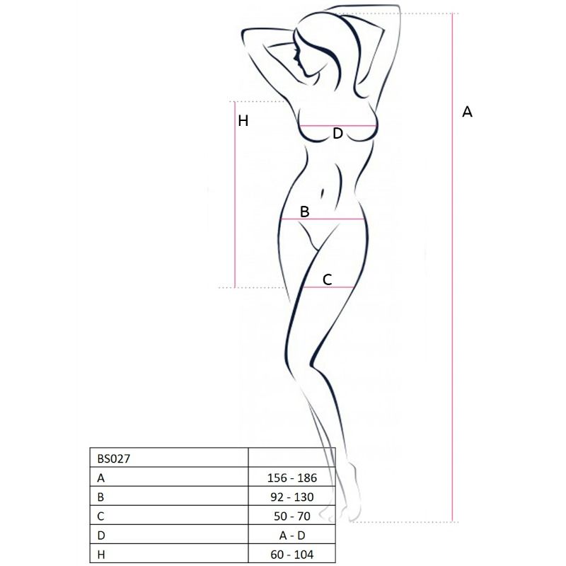 PASSION - WOMAN BS027 BLACK DRESS STYLE BODYSTOCKING ONE SIZE PASSION WOMAN BODYSTOCKINGS  NOCTURNA DESIRES