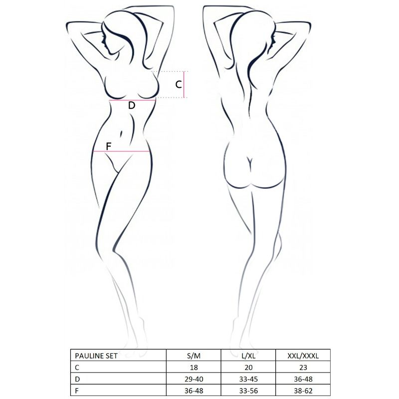 PASSION - WOMAN PAULINE SET 3 PIECES SIZE S/M PASSION WOMAN SETS  NOCTURNA DESIRES