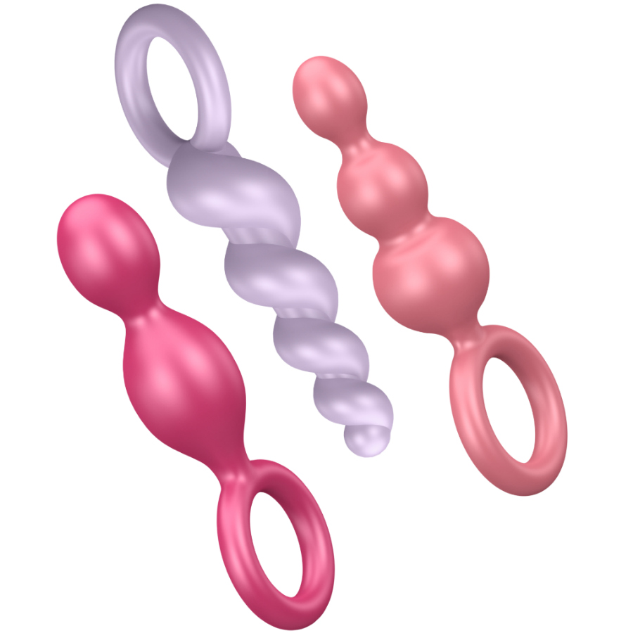 SATISFYER - ANAL PLUGS SET 3 PCS TRICOLOR SATISFYER PLUGS  NOCTURNA DESIRES