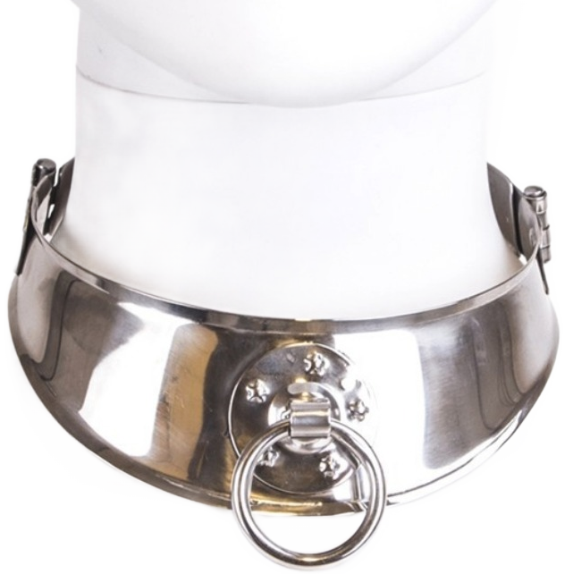 METAL HARD - RESTRAINT COLLAR WITH RING - NOCTURNA DESIRES