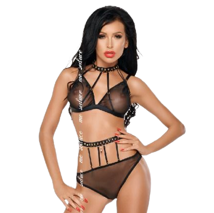 ME-SEDUCE - DOTTY SET TWO PIECES BLACK S/M - NOCTURNA DESIRES