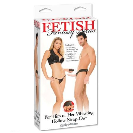 FETISH FANTASY SERIES - HOLLOW VIBRATOR HARNESS FOR HIM AND HER NATURAL 14CM FETISH FANTASY SERIES  NOCTURNA DESIRES
