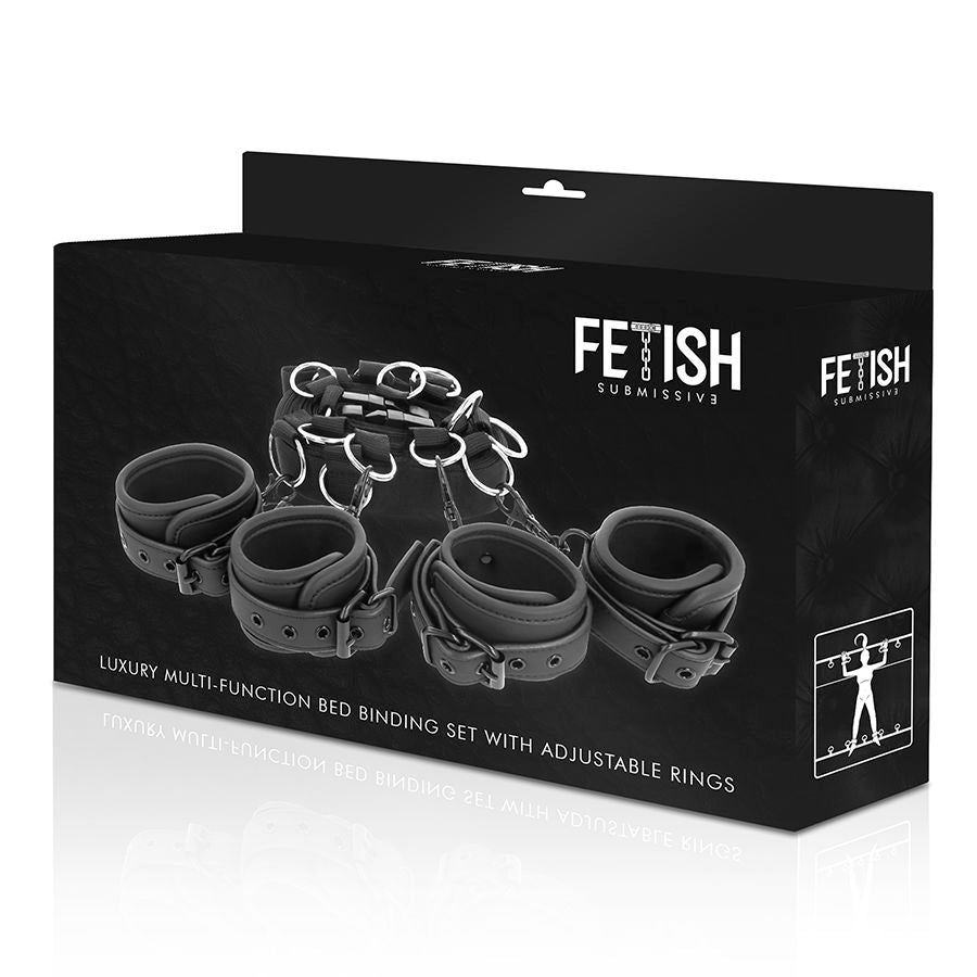 FETISH SUBMISSIVE - LUXURY BED TIES SET WITH NOPRENE LINING FETISH SUBMISSIVE BONDAGE  NOCTURNA DESIRES