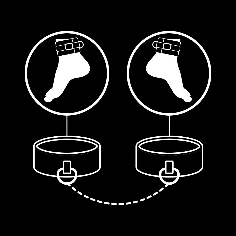FETISH SUBMISSIVE - VEGAN LEATHER ANKLE CUFFS WITH NOPRENE LINING FETISH SUBMISSIVE BONDAGE  NOCTURNA DESIRES