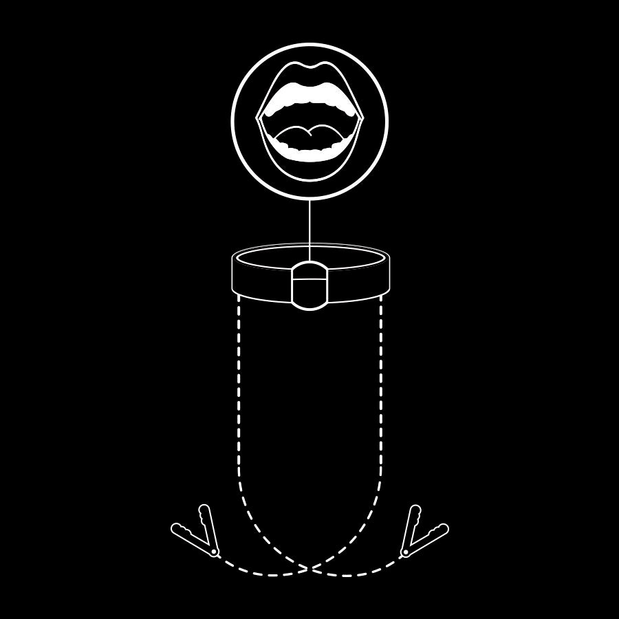 FETISH SUBMISSIVE - GAG RING WITH NIPPLE CLAMPS FETISH SUBMISSIVE BONDAGE  NOCTURNA DESIRES