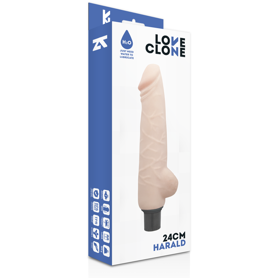LOVECLONE - HARALD SELF LUBRICATION VIBRATOR 24 CM -O- 4 CM LOVECLONE  NOCTURNA DESIRES