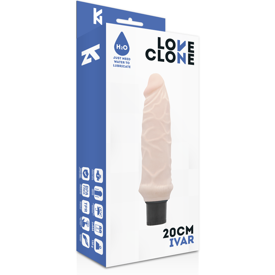 LOVECLONE - IVAR SELF LUBRICATION VIBRATOR 20 CM -O- 3.7 CM LOVECLONE  NOCTURNA DESIRES