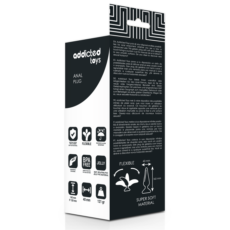 ADDICTED TOYS - ANAL PLUG 14.5 CM BLACK - NOCTURNA DESIRES