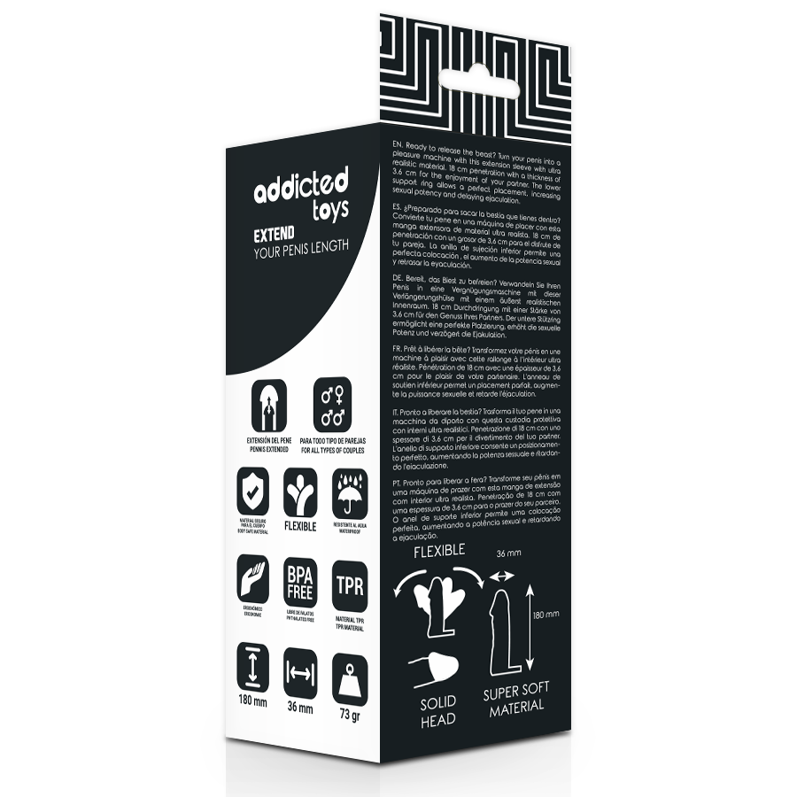 ADDICTED TOYS - EXTEND YOUR PENIS 18 CM - NOCTURNA DESIRES