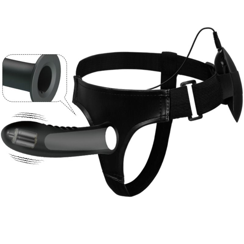 PRETTY LOVE - MYRON STRAP ON WITH VIBRATION AND HOLLOW DILDO - NOCTURNA DESIRES