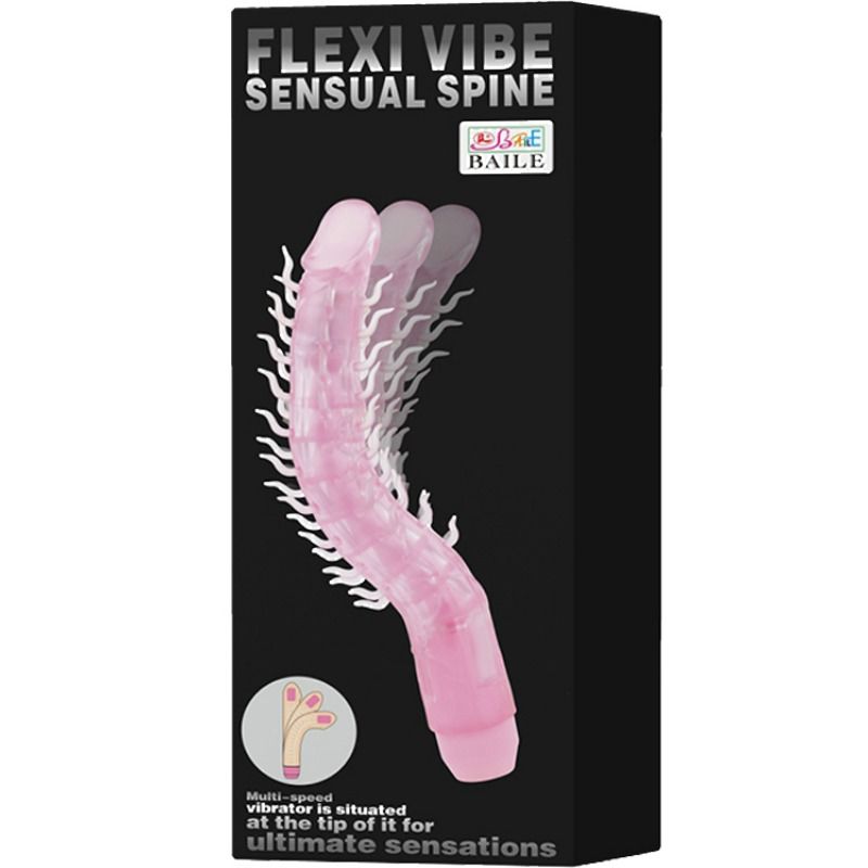 BAILE - FLEXI VIBE SENSUAL SPINE BENDABLE VIBRATING DILDO LILAC 23.5 CM BAILE  NOCTURNA DESIRES