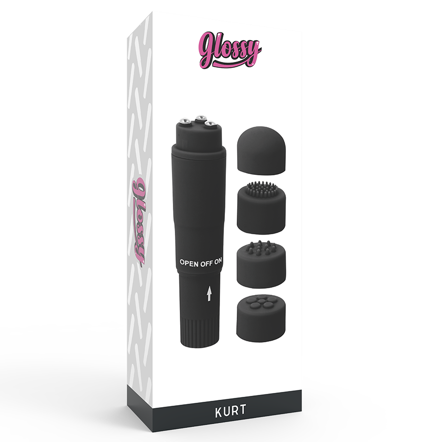 GLOSSY - KURT POCKET MASSAGER BLACK - NOCTURNA DESIRES