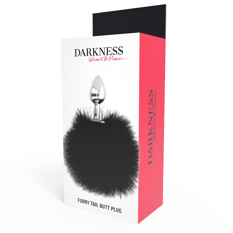 DARKNESS - EXTRA ANAL BUTTPLUG WITH TAIL BLACK 7 CM - NOCTURNA DESIRES