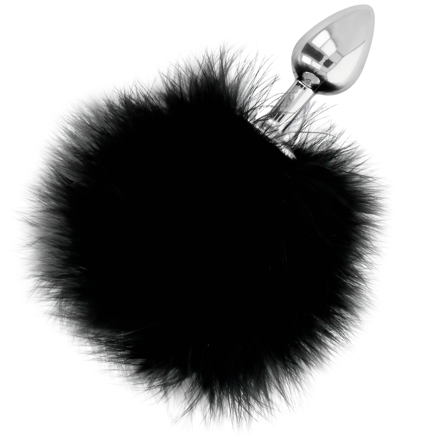 DARKNESS - EXTRA ANAL BUTTPLUG WITH TAIL BLACK 7 CM - NOCTURNA DESIRES