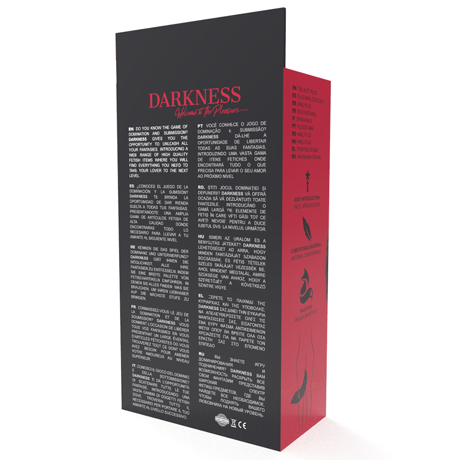 DARKNESS - SILVER ANAL PLUG 8 CM WITH BLACK TAIL - NOCTURNA DESIRES