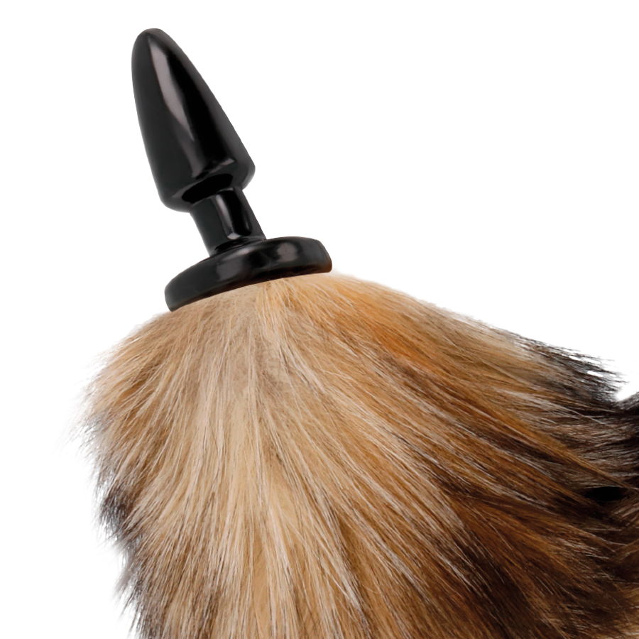 DARKNESS - NATURAL TAIL WITH SILICONE ANAL PLUG 10 CM - NOCTURNA DESIRES