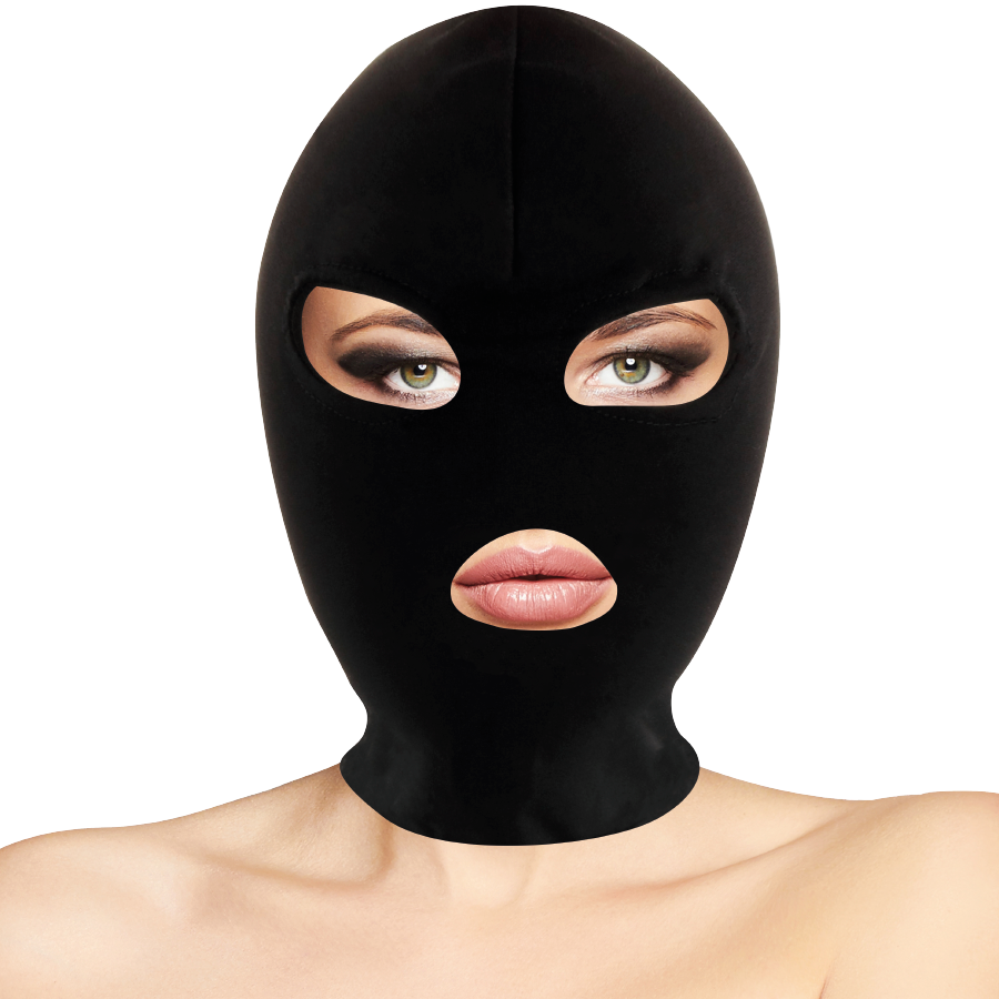 DARKNESS - BDSM SUBMISSION MASK MOUTH AND EYES BLACK - NOCTURNA DESIRES