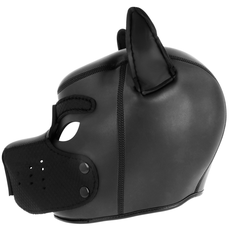 DARKNESS - NEOPRENE DOG MASK WITH REMOVABLE MUZZLE M - NOCTURNA DESIRES