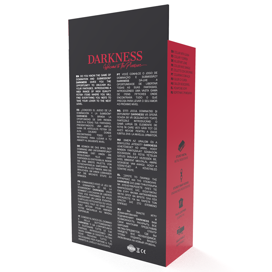 DARKNESS - POSTURE NECKLACE WITH LEATHER CHAIN - NOCTURNA DESIRES