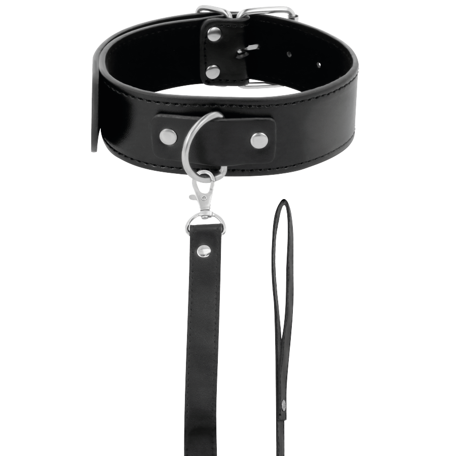 DARKNESS - POSTURE NECKLACE WITH LEATHER CHAIN - NOCTURNA DESIRES