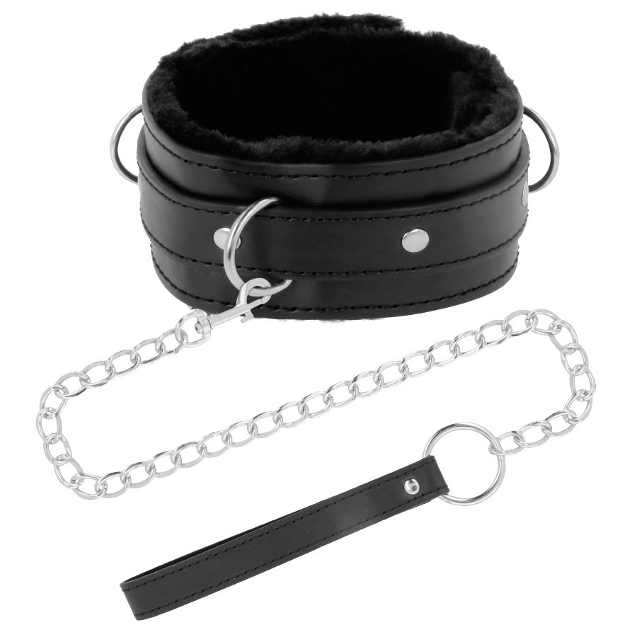 DARKNESS - COMFORTABLE POSTURE NECKLACE WITH LEATHER CHAIN - NOCTURNA DESIRES