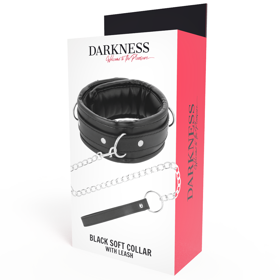 DARKNESS - SOFT LEATHER NECKLACE WITH CHAIN - NOCTURNA DESIRES