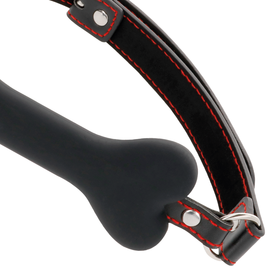 DARKNESS - BLACK BONE SILICONE GAG - NOCTURNA DESIRES