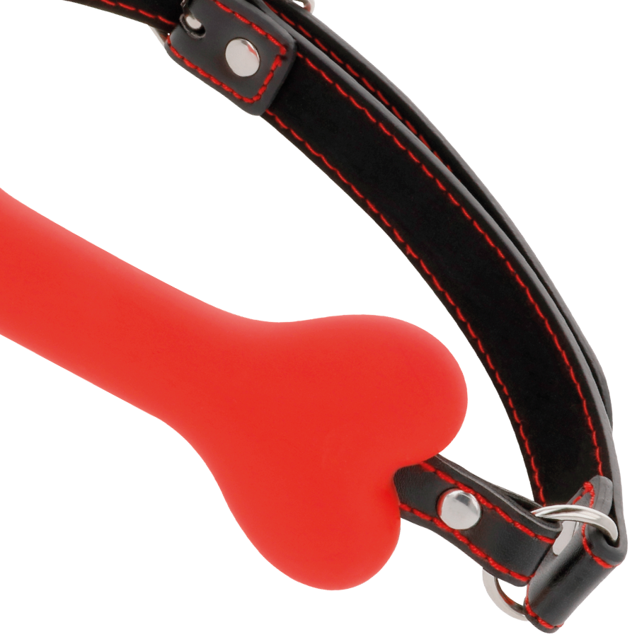 DARKNESS - RED BONE SILICONE GAG - NOCTURNA DESIRES