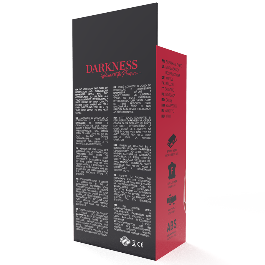 DARKNESS - RED BREATHABLE GAG - NOCTURNA DESIRES