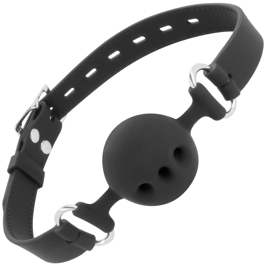 DARKNESS - BLACK BREATHABLE SILICONE GAG - NOCTURNA DESIRES