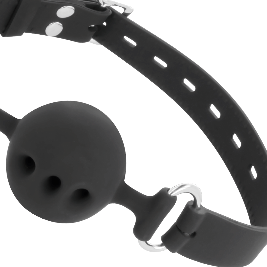 DARKNESS - BLACK BREATHABLE SILICONE GAG - NOCTURNA DESIRES