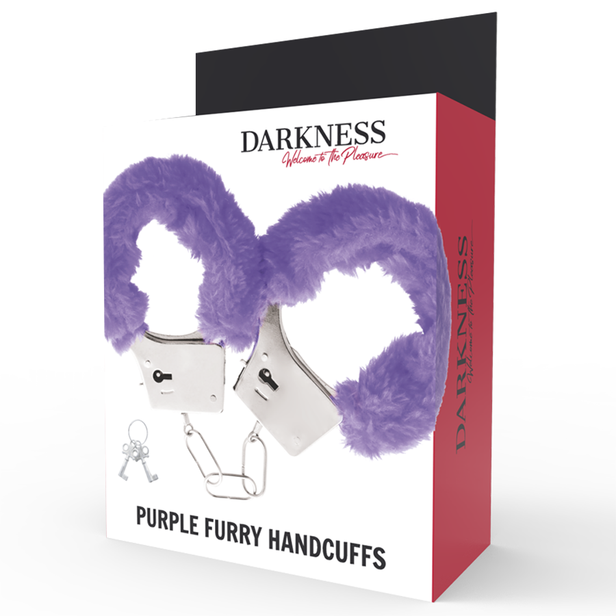 DARKNESS - LILAC LINED METAL HANDCUFFS - NOCTURNA DESIRES