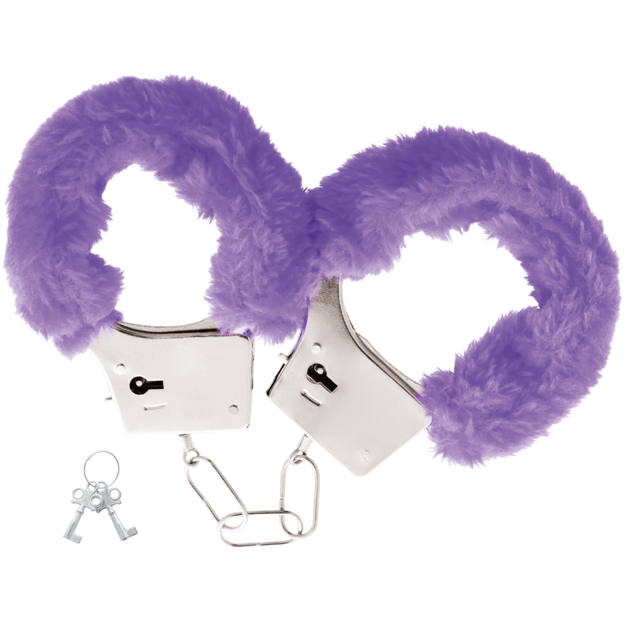 DARKNESS - LILAC LINED METAL HANDCUFFS - NOCTURNA DESIRES