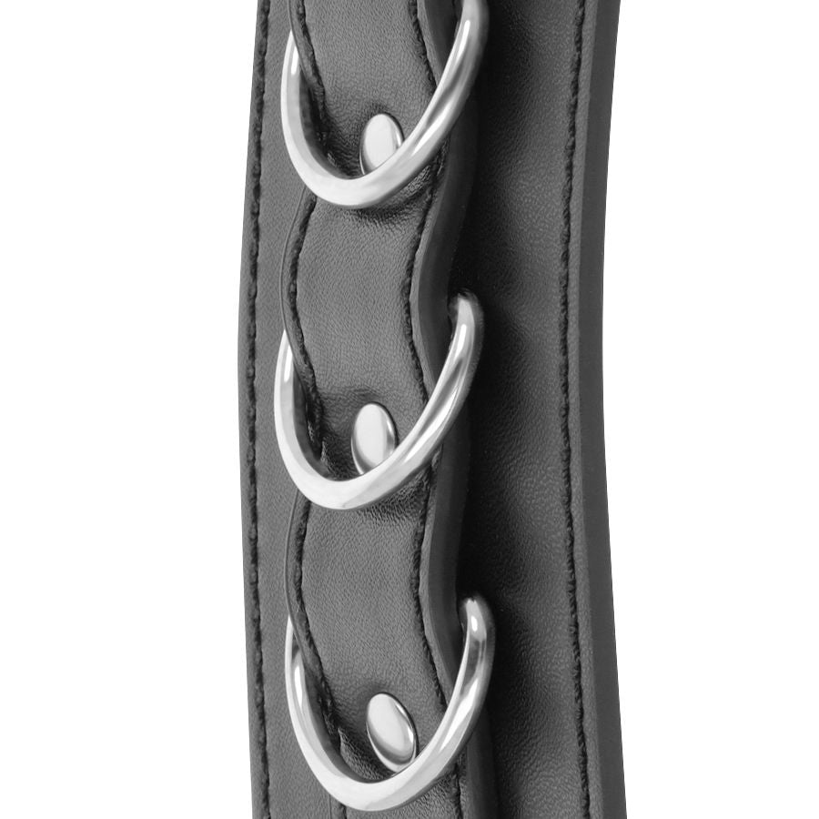 DARKNESS - BLACK ADJUSTABLE LEATHER ANKLE HANDCUFFS - NOCTURNA DESIRES