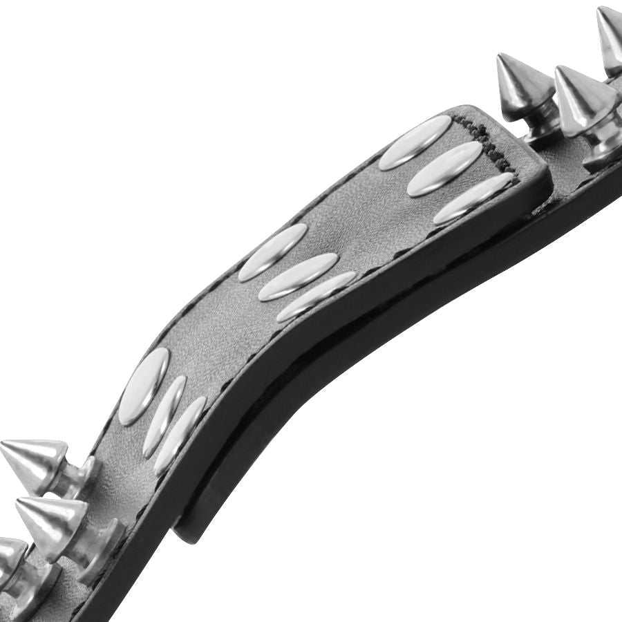 DARKNESS - SKULLS AND BONES BLACK SPIKED HANDCUFFS - NOCTURNA DESIRES