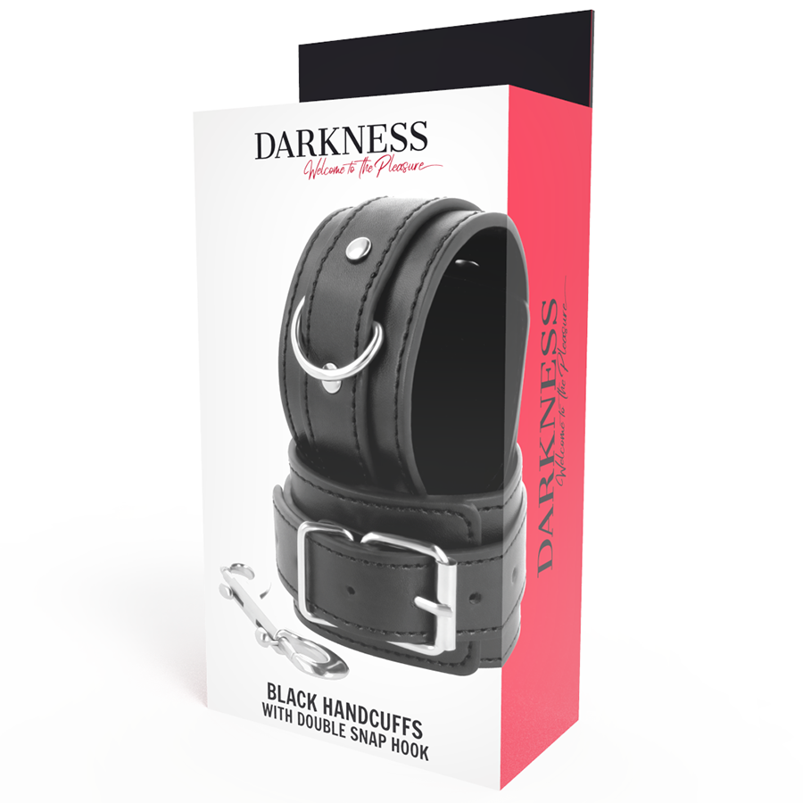 DARKNESS - BLACK ADJUSTABLE HANDCUFFS WITH DOUBLE REINFORCEMENT TAPE - NOCTURNA DESIRES