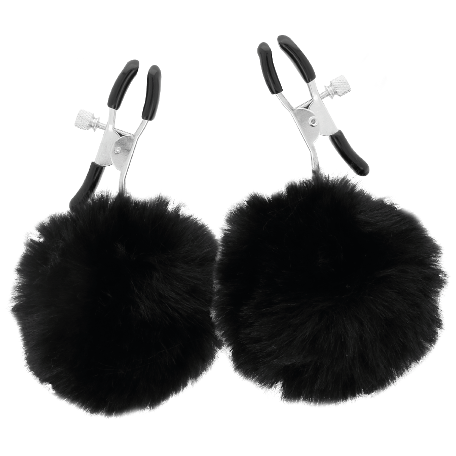 DARKNESS - NIPPLE CLAMPS WITH POM POMS 1 - NOCTURNA DESIRES