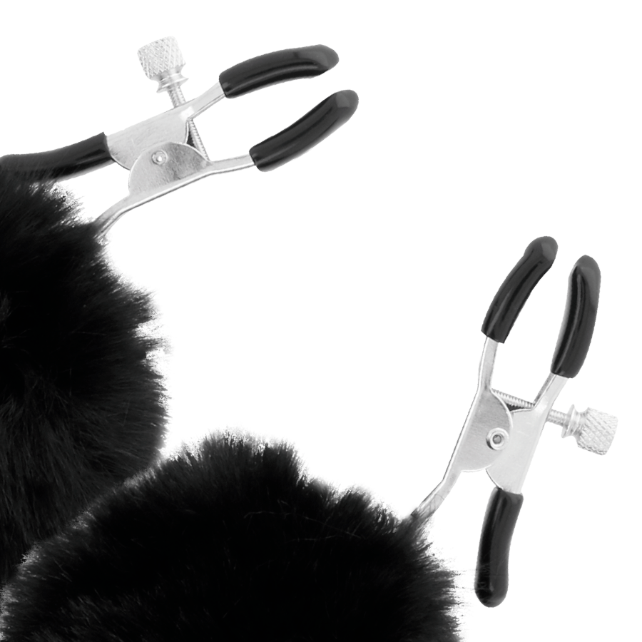 DARKNESS - NIPPLE CLAMPS WITH POM POMS 1 - NOCTURNA DESIRES
